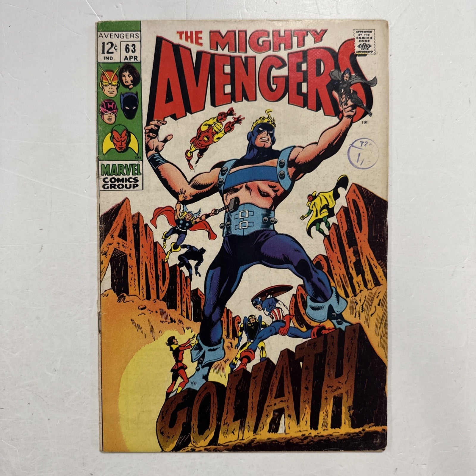 Avengers #63 1969 VG Clint Barton Becomes Goliath Pence Stamp0