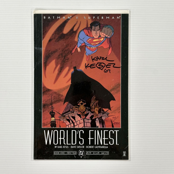 Batman & Superman Worlds Finest #1 1999  Signed by Karl Kesel  CoA0
