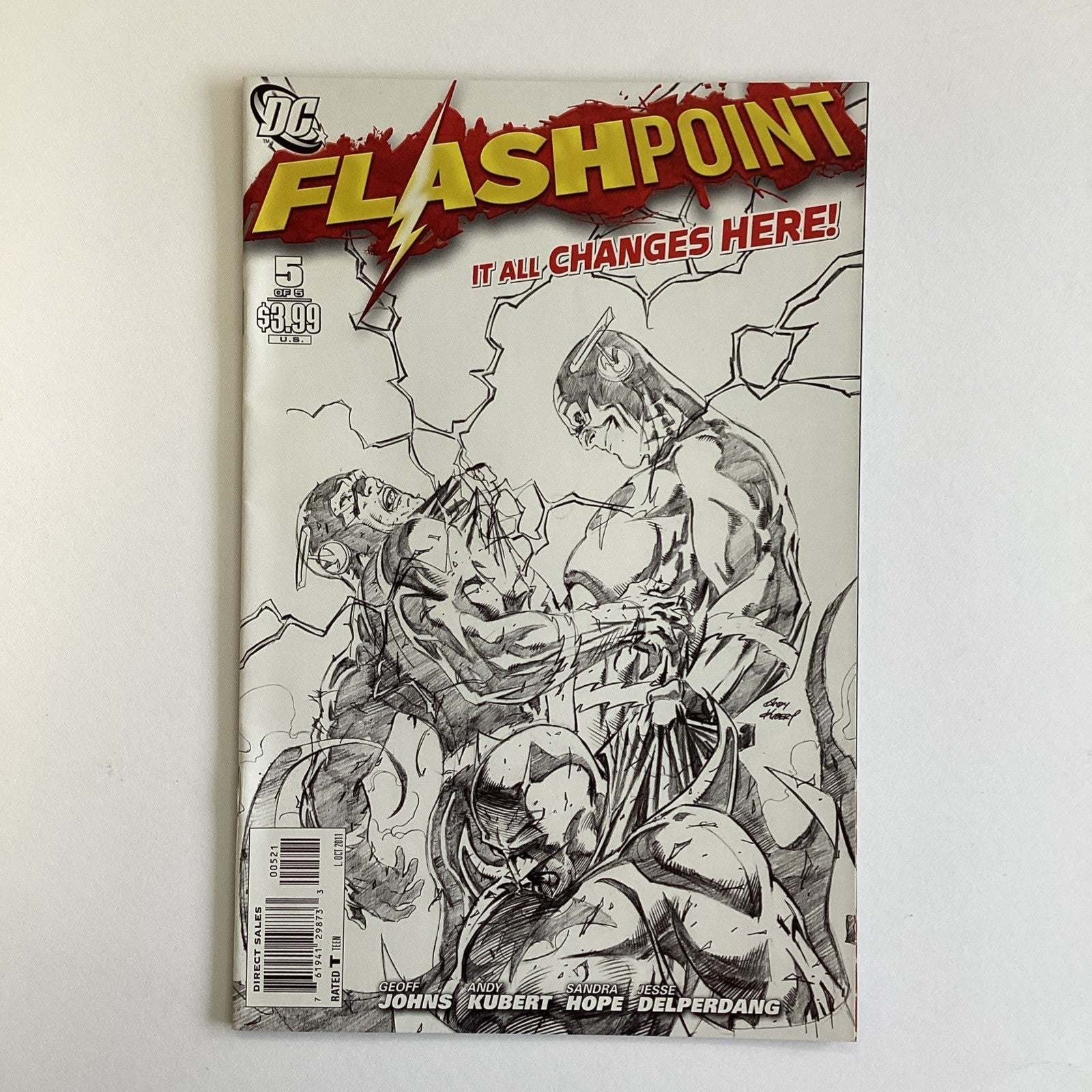 Flashpoint #1-5 2011 VF/NM Complete Set Sketch Variant Covers13