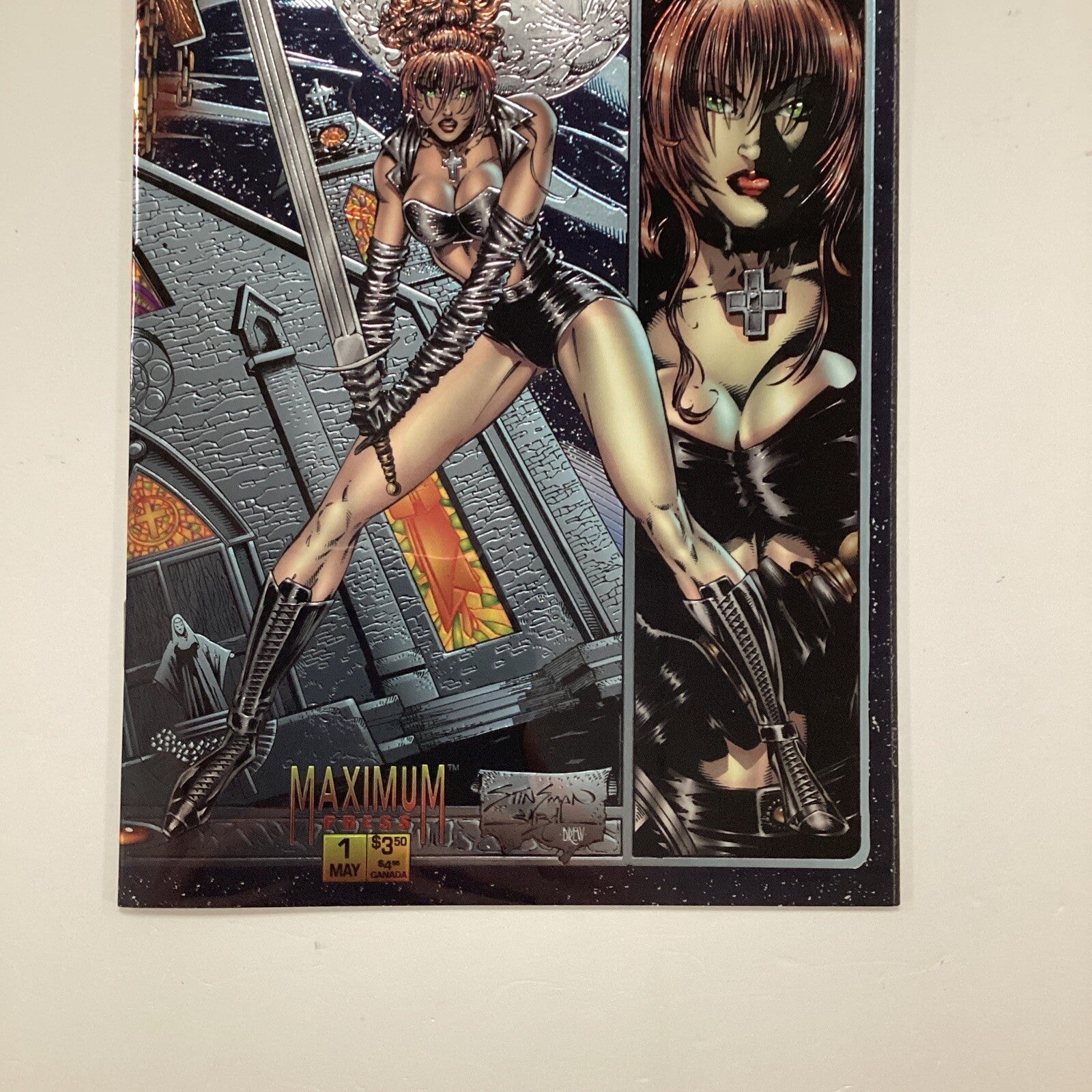 Avengelyne #1 1995 NM Chromium Foil Cover Maximum Press2