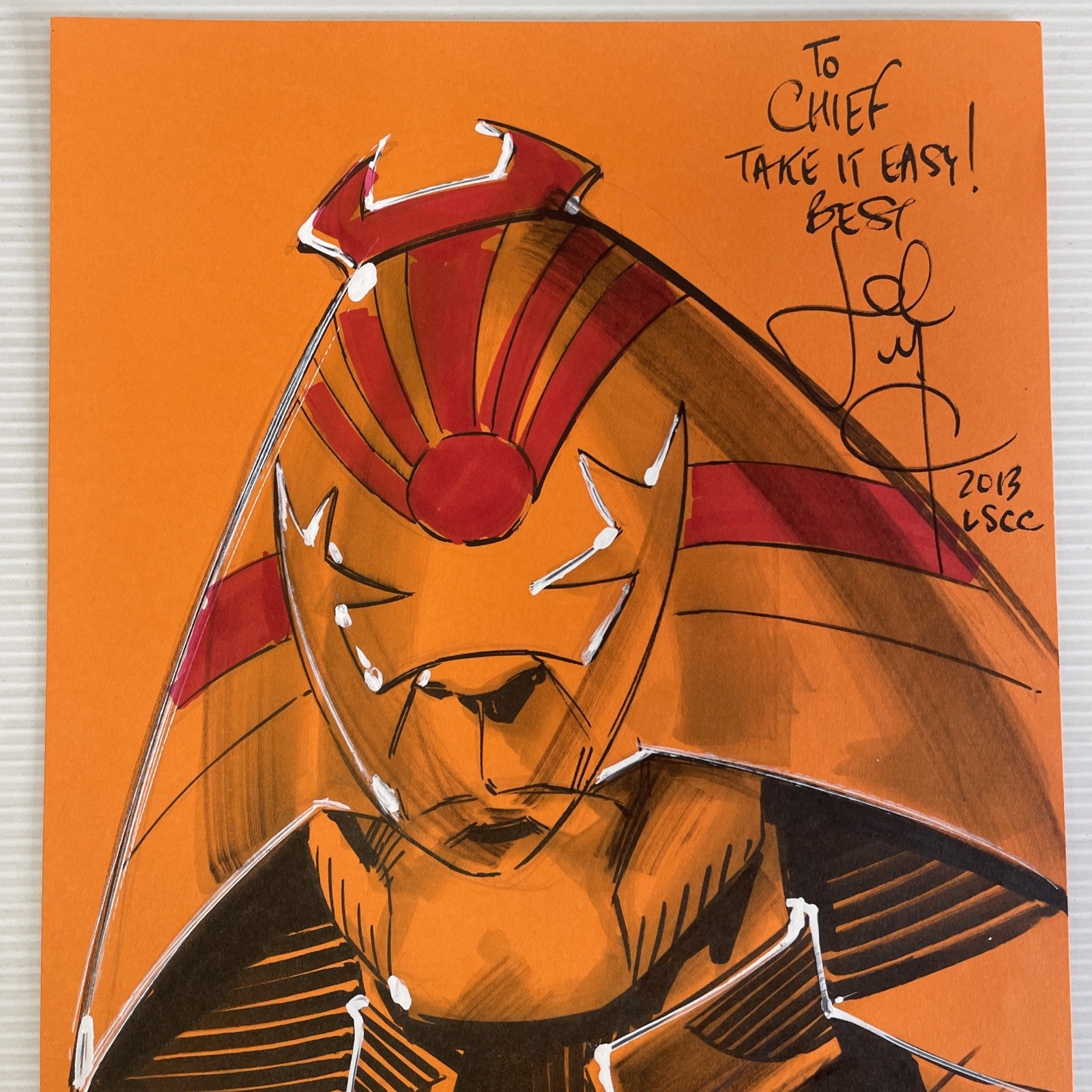John Mccrea Original Sketch Artwork of Hondo City Judge From 2000AD 20131