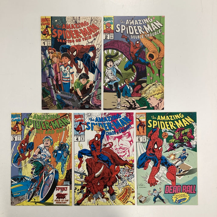 Amazing Spider-man #1-5 1990 Canadian Price Variants **Mixed grades - see photos0