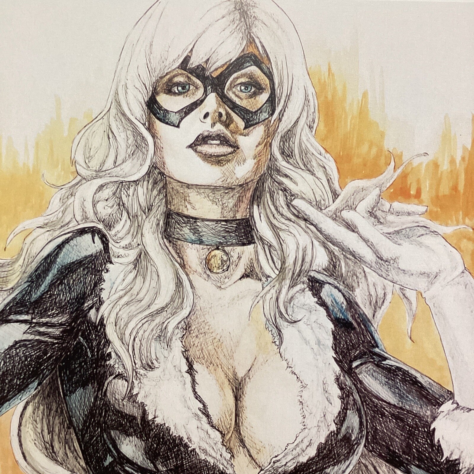 Black Cat Signed Art Print by Becky Knapp4