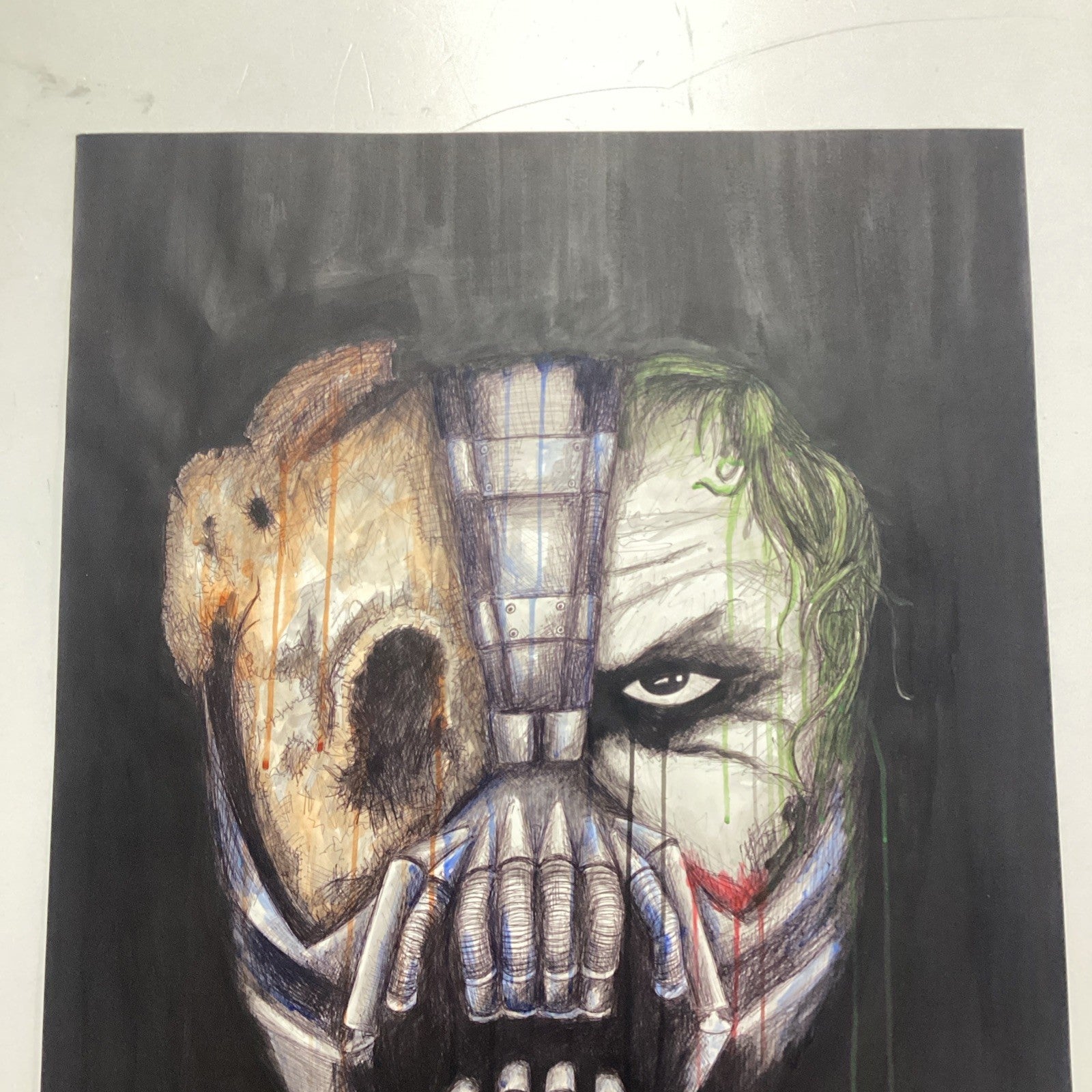 Trilogy (Joker/Bain/Scarecrow) Original Art by Becky Knapp with COA (80x59cm)2