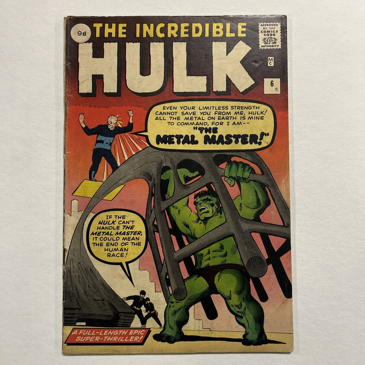 Incredible Hulk #6 1962 VG- 1st Appearance Teen Brigade Pence Copy