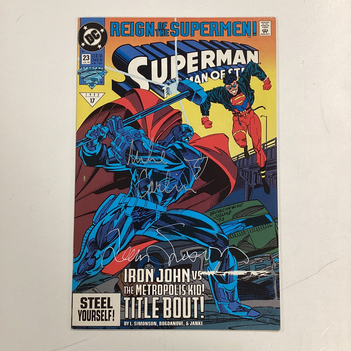 Superman Man of Steel #22 1993 Variant Cover Signed by Simonson & Mike Carlin0