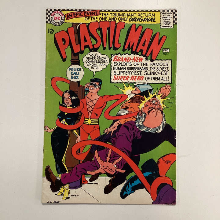 Plastic Man #1 1966 VG 1st Solo Silver Age App **Small holes top rear of cover.0