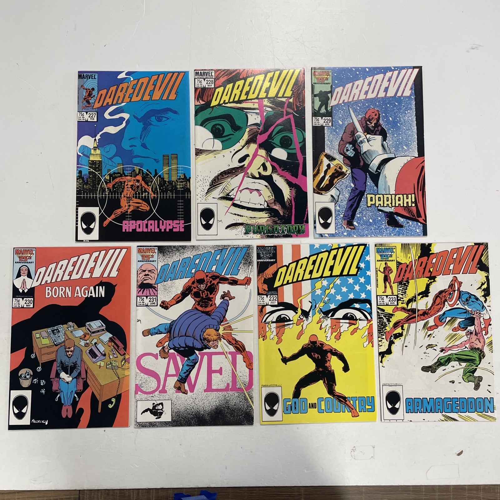 Daredevil #227-233 1986 Complete Born Again Storyline High Grade 7 Issues0