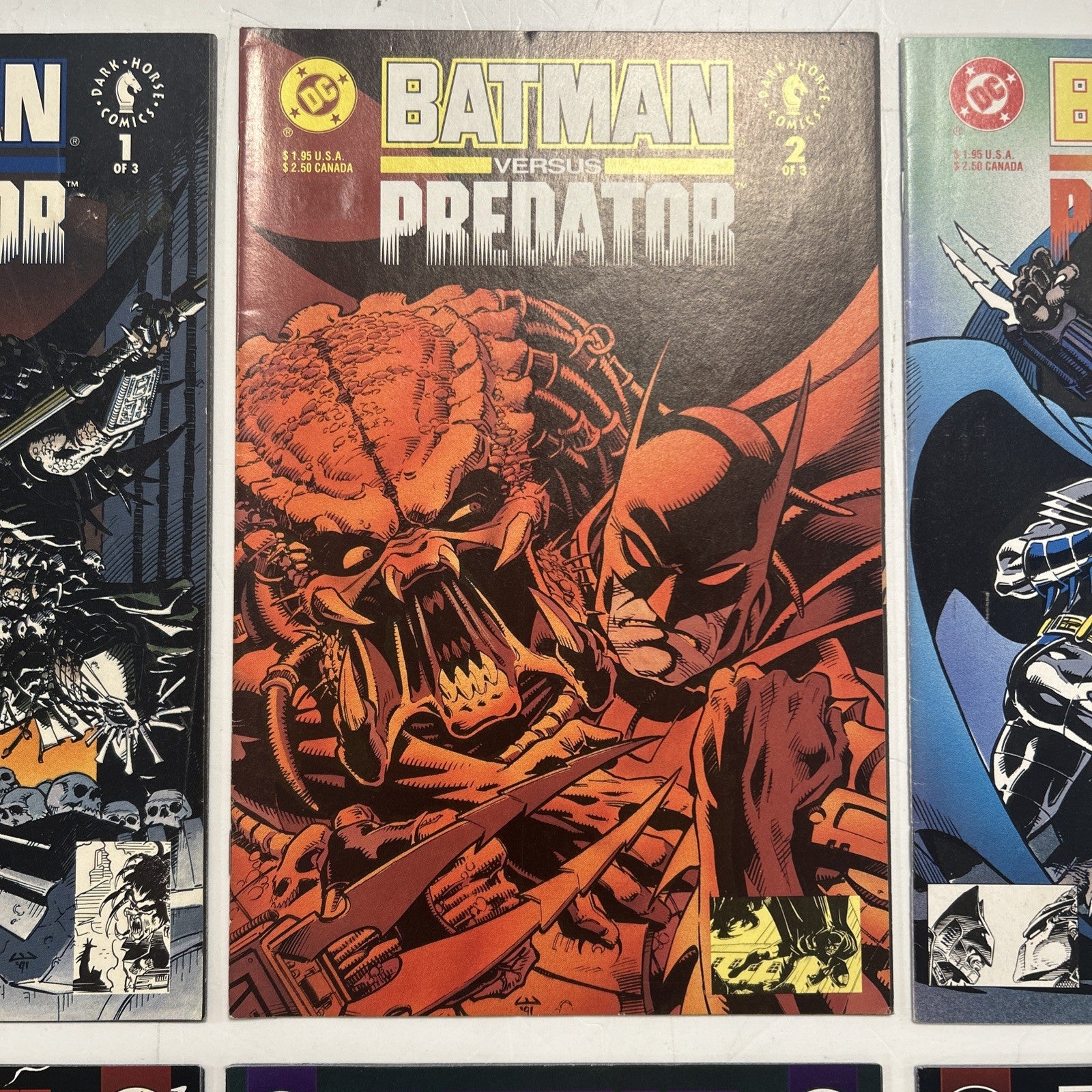 Batman vs Predator I, II & III 1991 Mid Grades Complete Set x32