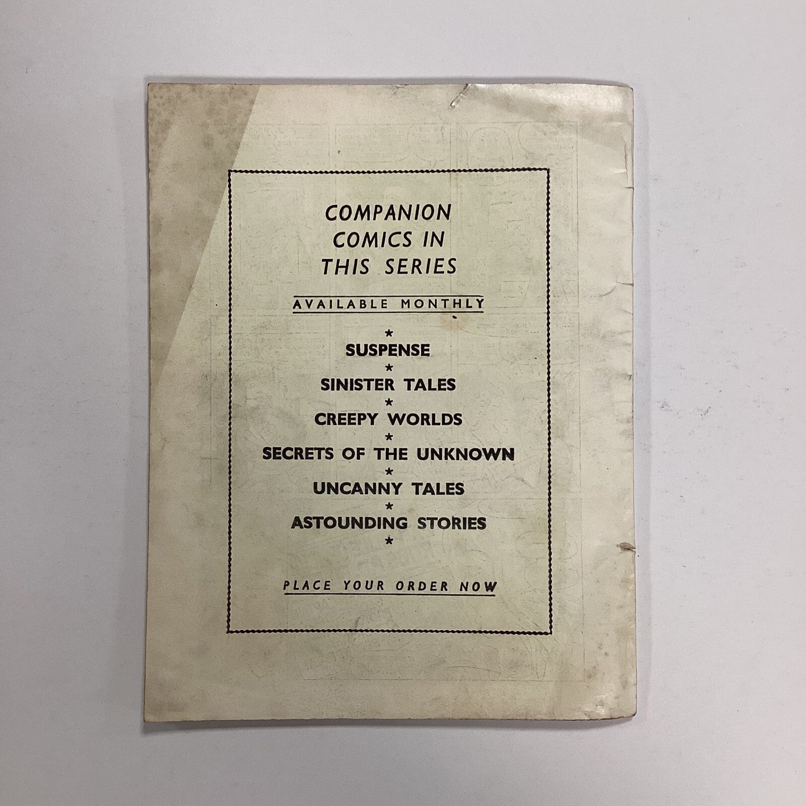 Alan Class Creep Worlds #110 late 1960s - early 70s GD **pen lines on front and7