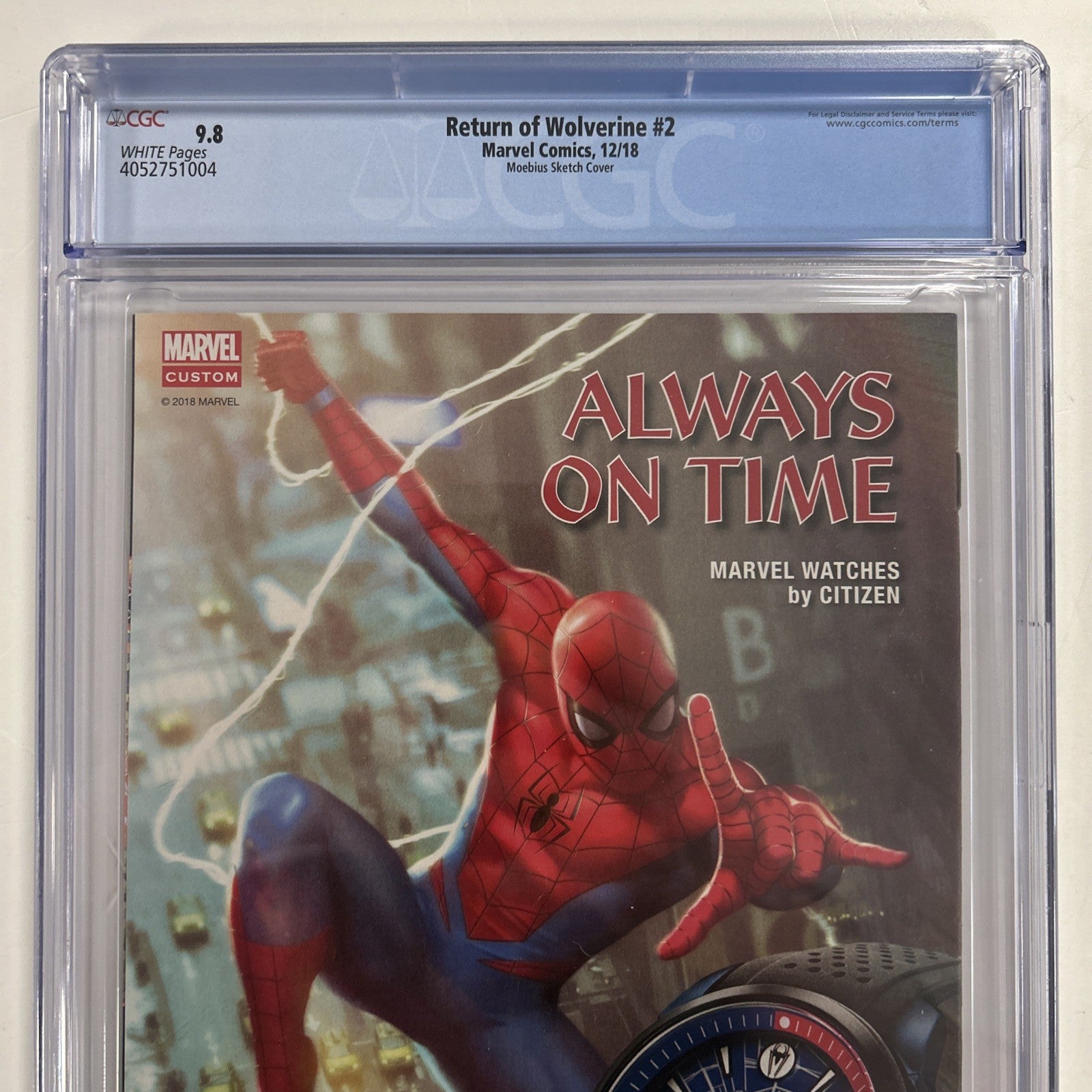 Return of Wolverine #2 2018 CGC 9.8 White Pages Hidded Gem 1:1000 Moebius Sketch12