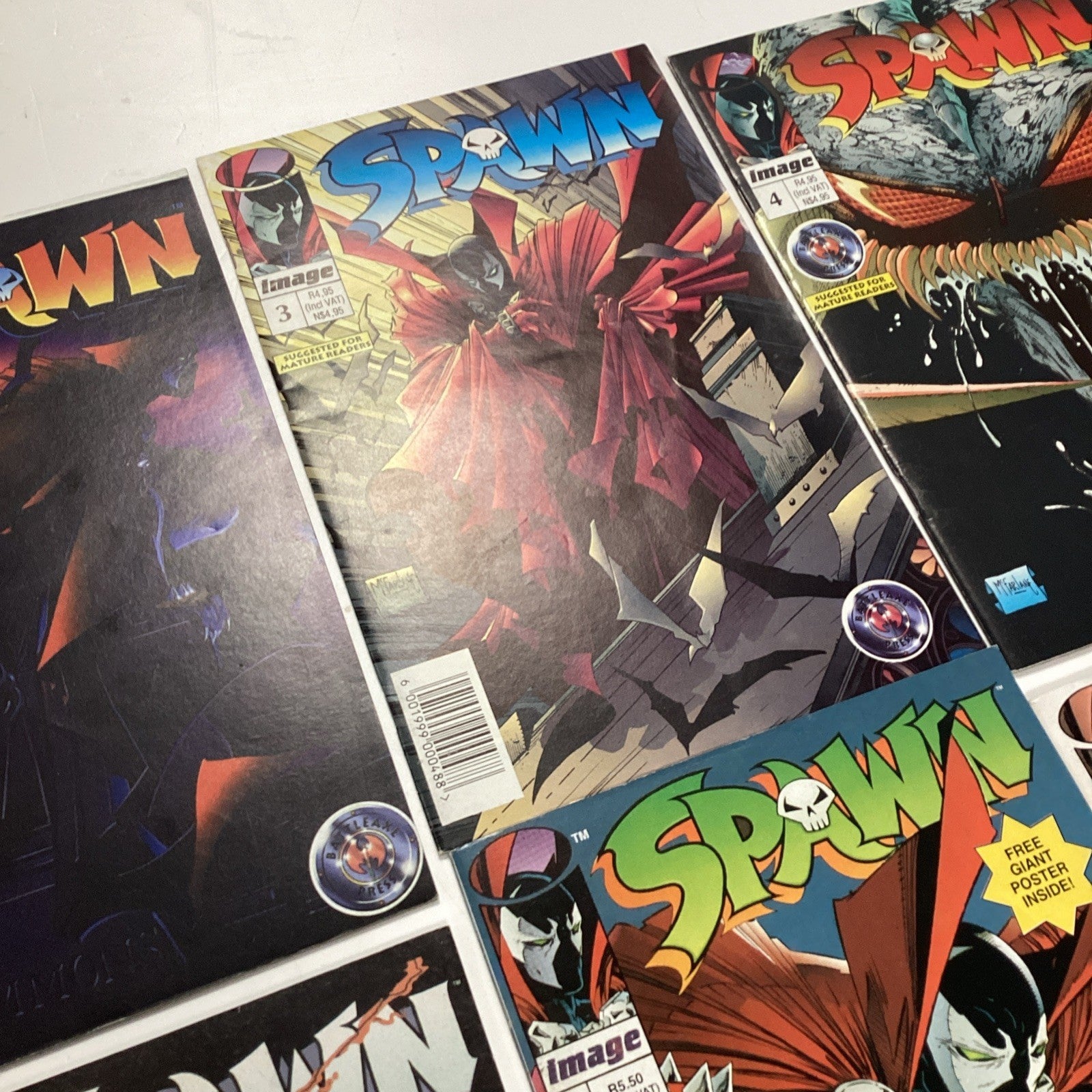 SPAWN  #1-10 VF RSA Variants Battleaxe Press Scarce South African Reprints 199510