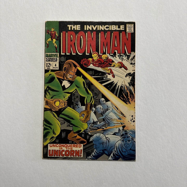 Invincible Iron Man #4 1968 VG/FN Cent Copy **5mm cover split top of spine**