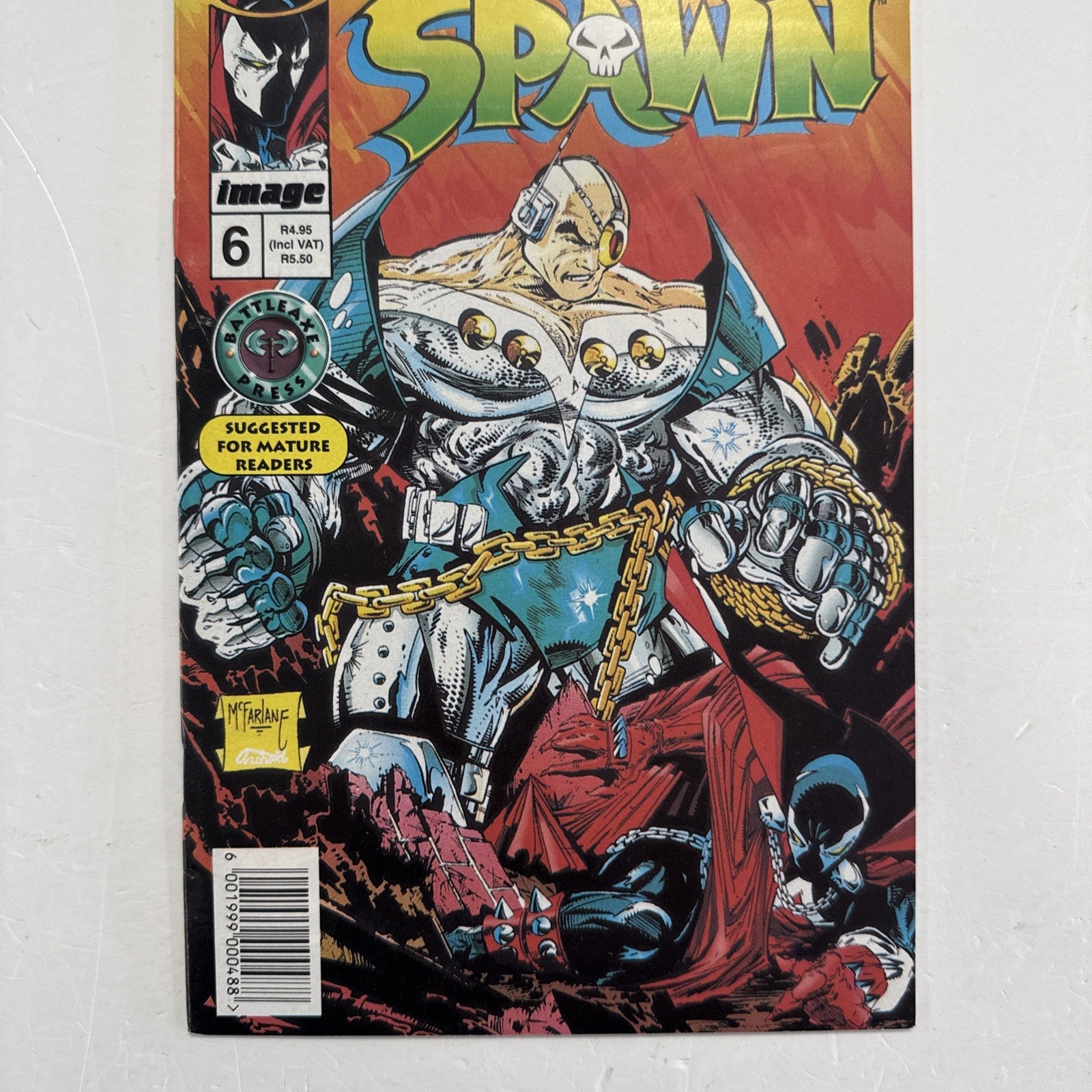 Battleaxe Press Spawn #6 1995 FN+ South African Reprint Image inc. Coupon2