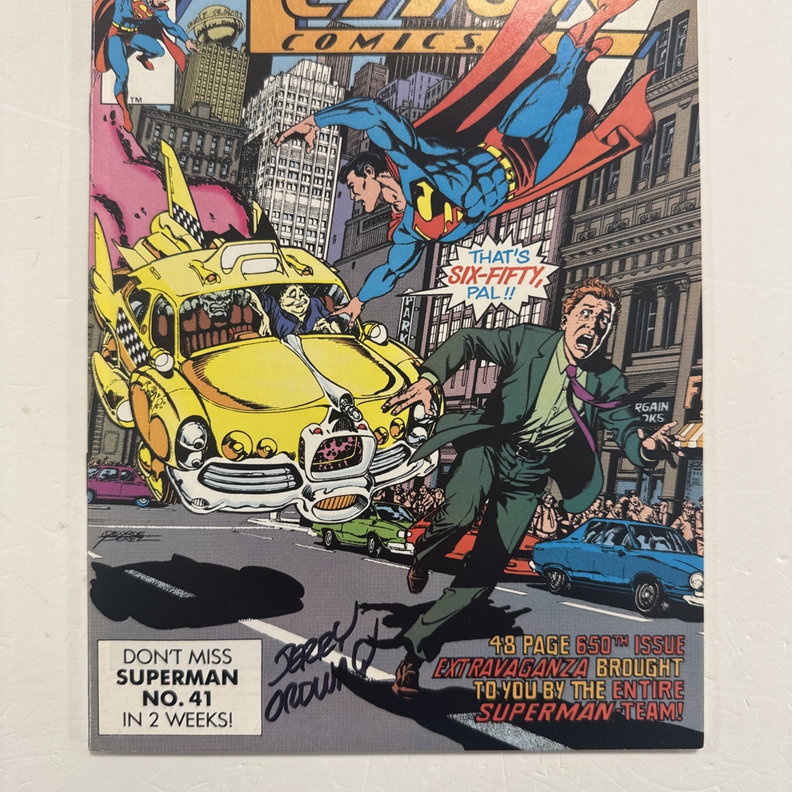 Action Comics #650 1990 FN/VF signed by Jerry Ordway at NY Comic Con 20062
