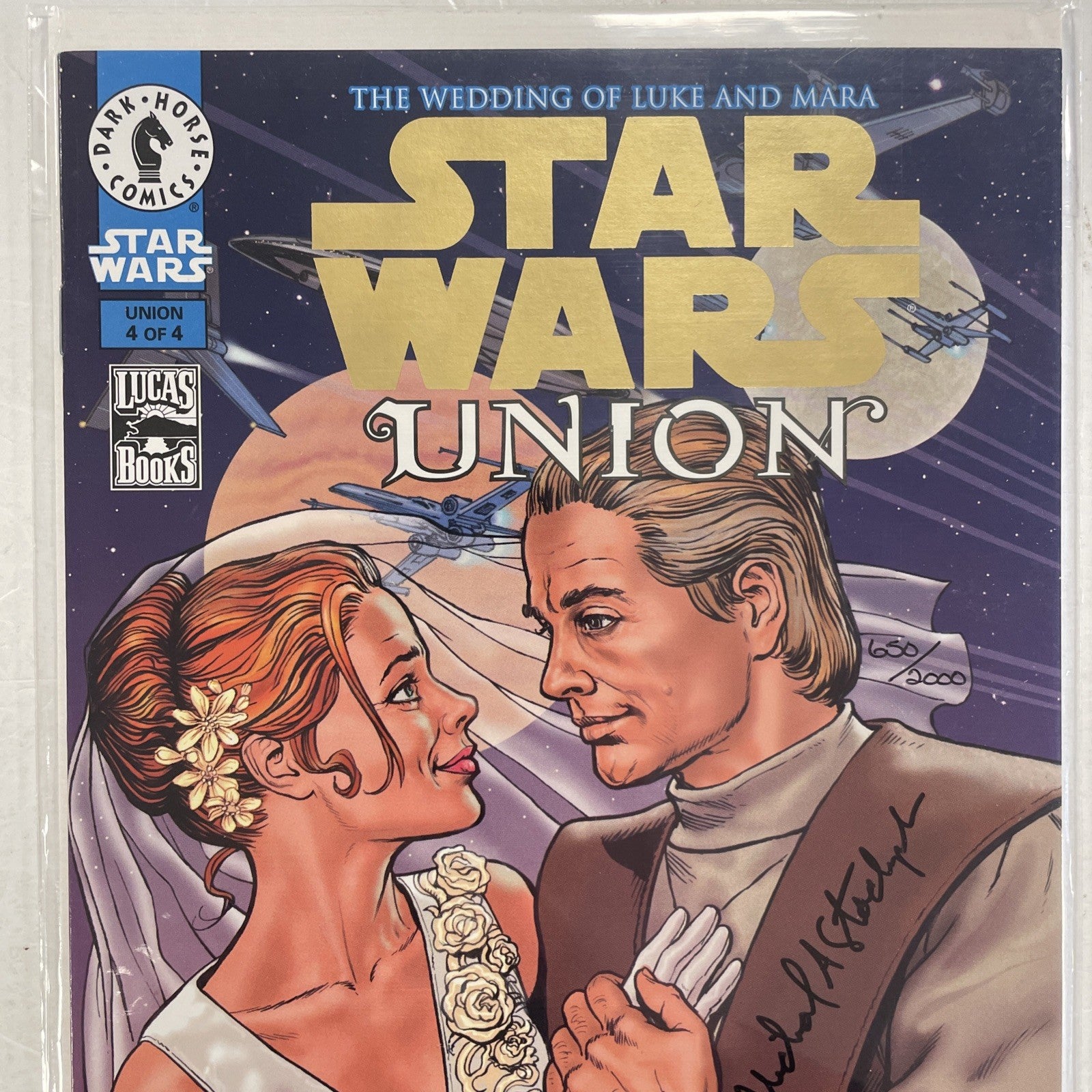 Star Wars Union #4 1999 VF/NM Gold Foil Signed Mark Stackpole DF CoA 650/20001