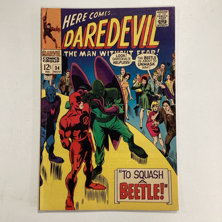 Daredevil #34 1964 VG Origin Of The Beetle Pence Stamp0