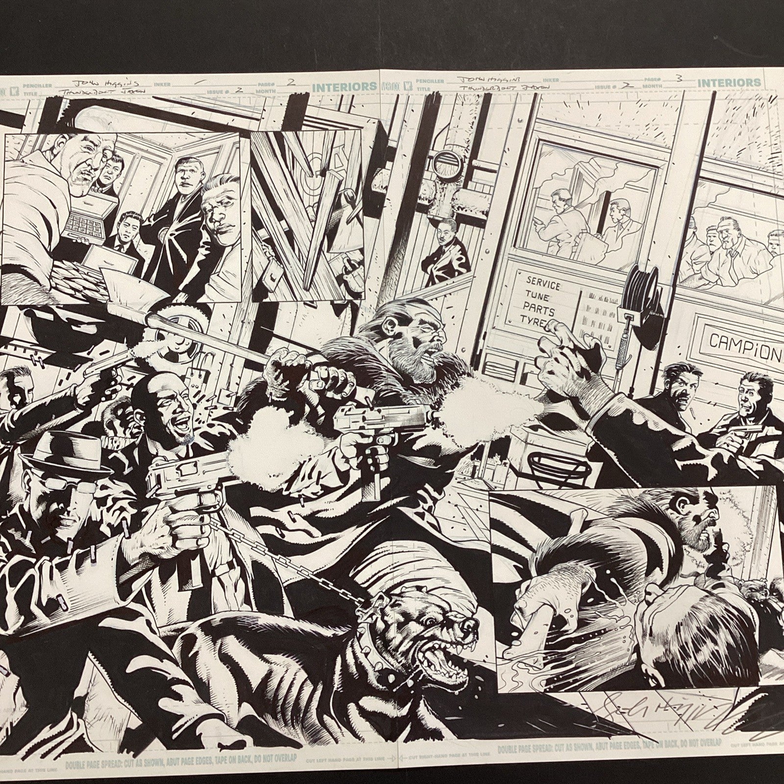 Original Artwork for Thunderbolt Jaxon #2 Page 2&3 Double Page By John Higgins8