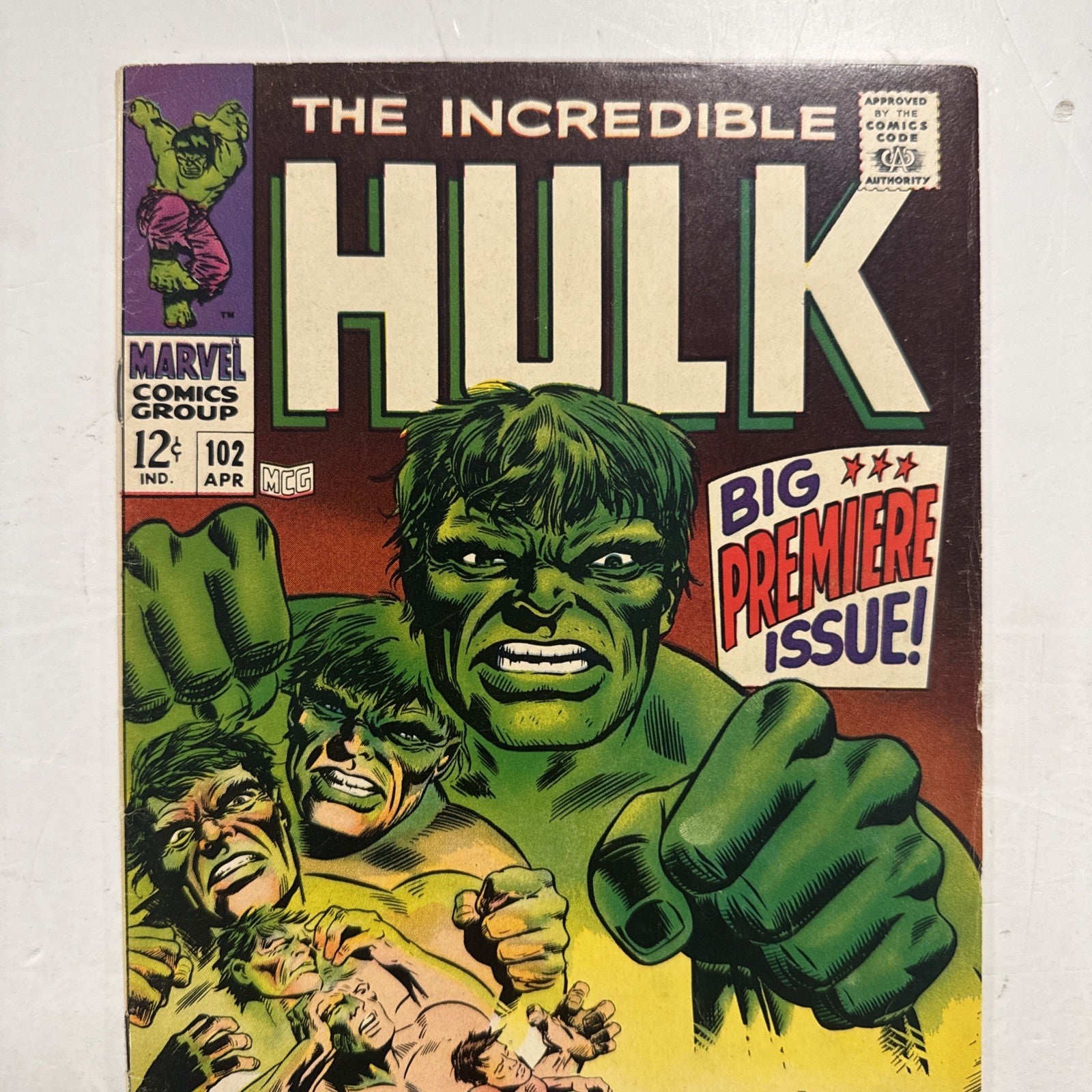 The Incredible Hulk #102 1968 VG+ Origin Retold **tear through bottom of comic,1