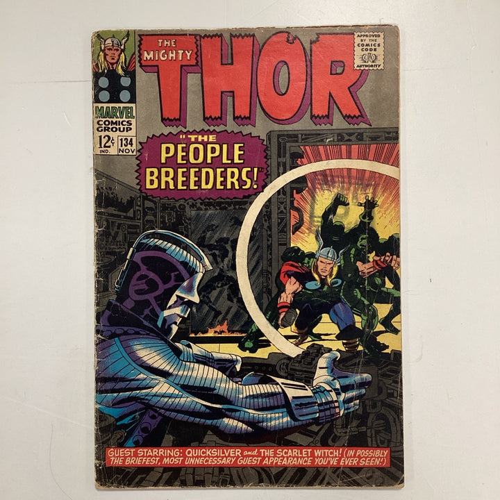 Thor #134 1966 GD+ 1st Appearance High Evolutionary **Spine wear, pen on rear co0