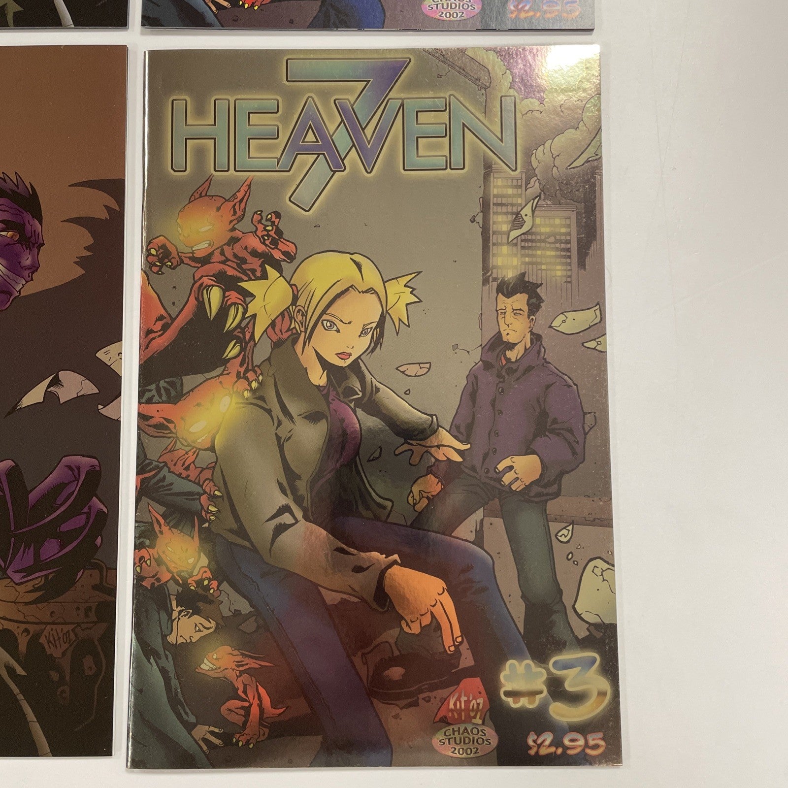 Heaven 7 #1-3 2001 NM Complete Set x2 Regular Covers & Foli Virgin Variants6