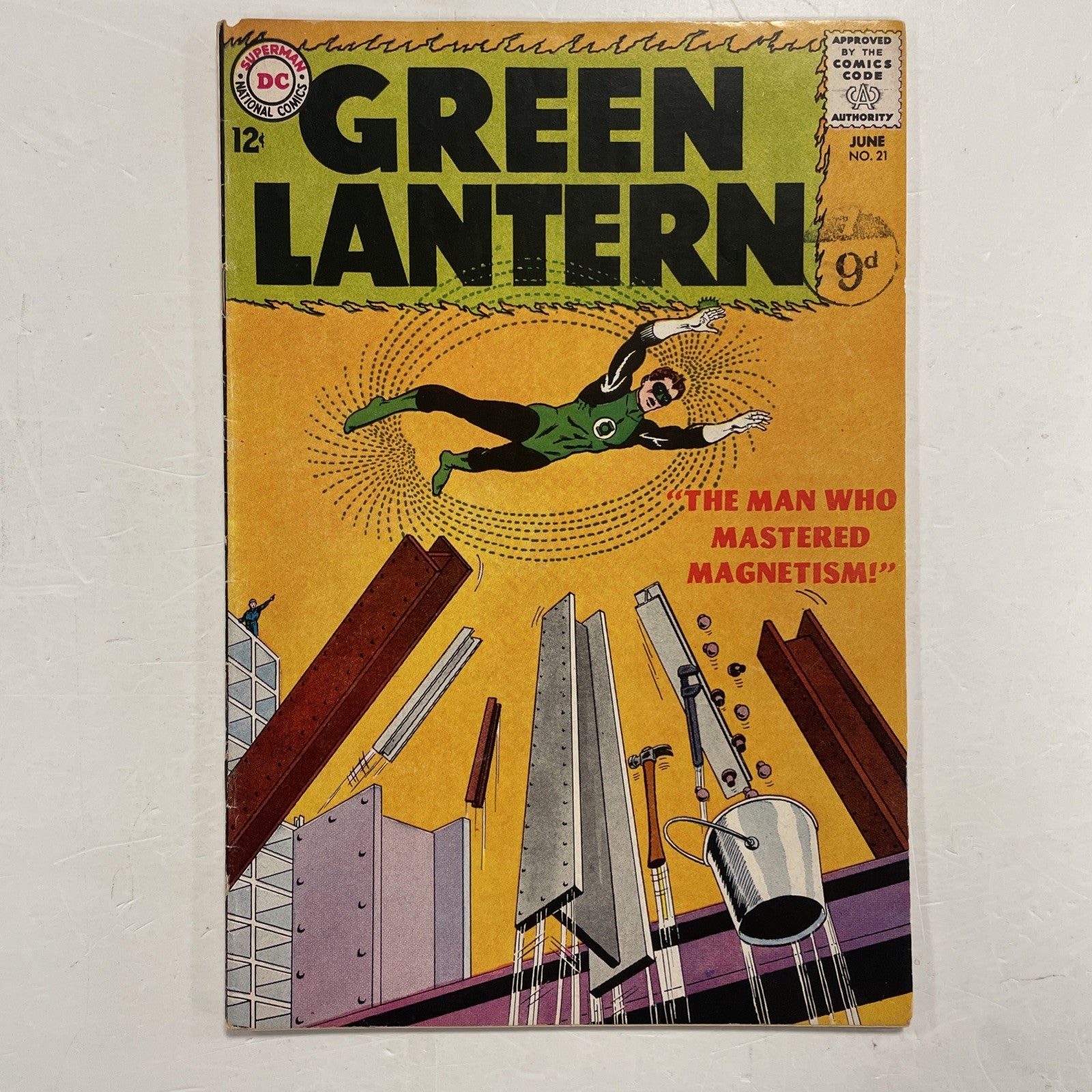 Green Lantern #21 1963 VG+ 1st Dr App. Polaris Pence Stamp **Small hole through0