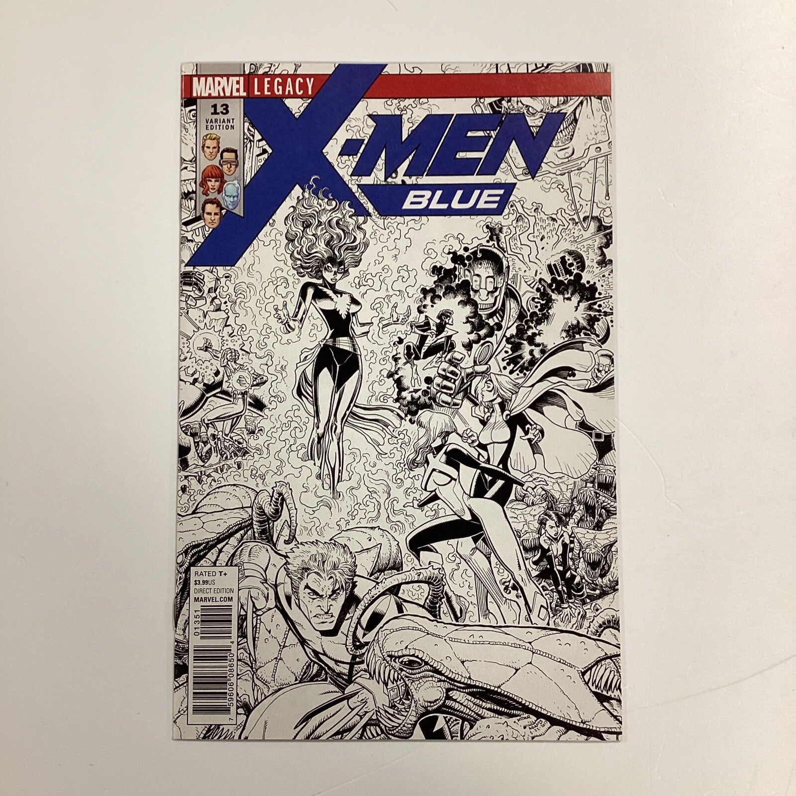 X-men Blue #13 2013 NM Arthur Adams 1:50 B&W Connecting Sketch Variant0