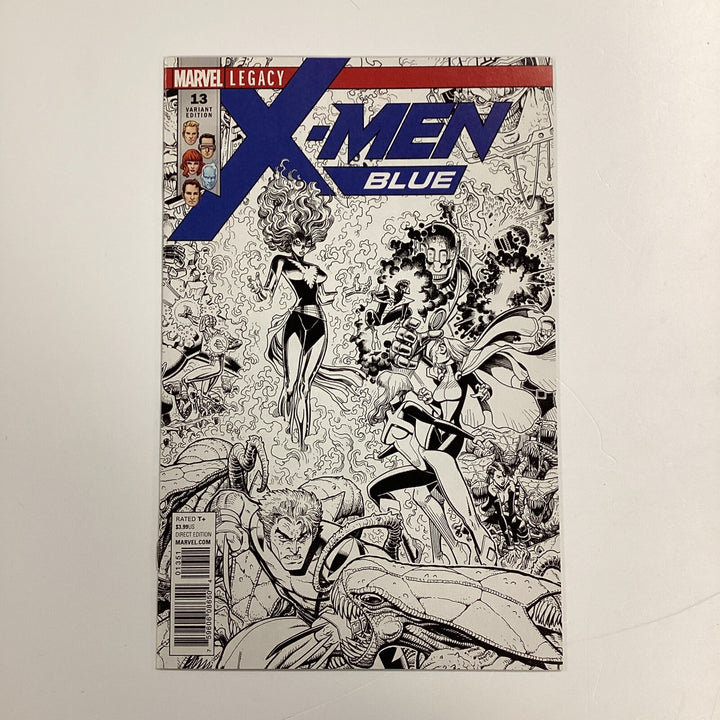 X-men Blue #13 2013 NM Arthur Adams 1:50 B&W Connecting Sketch Variant0