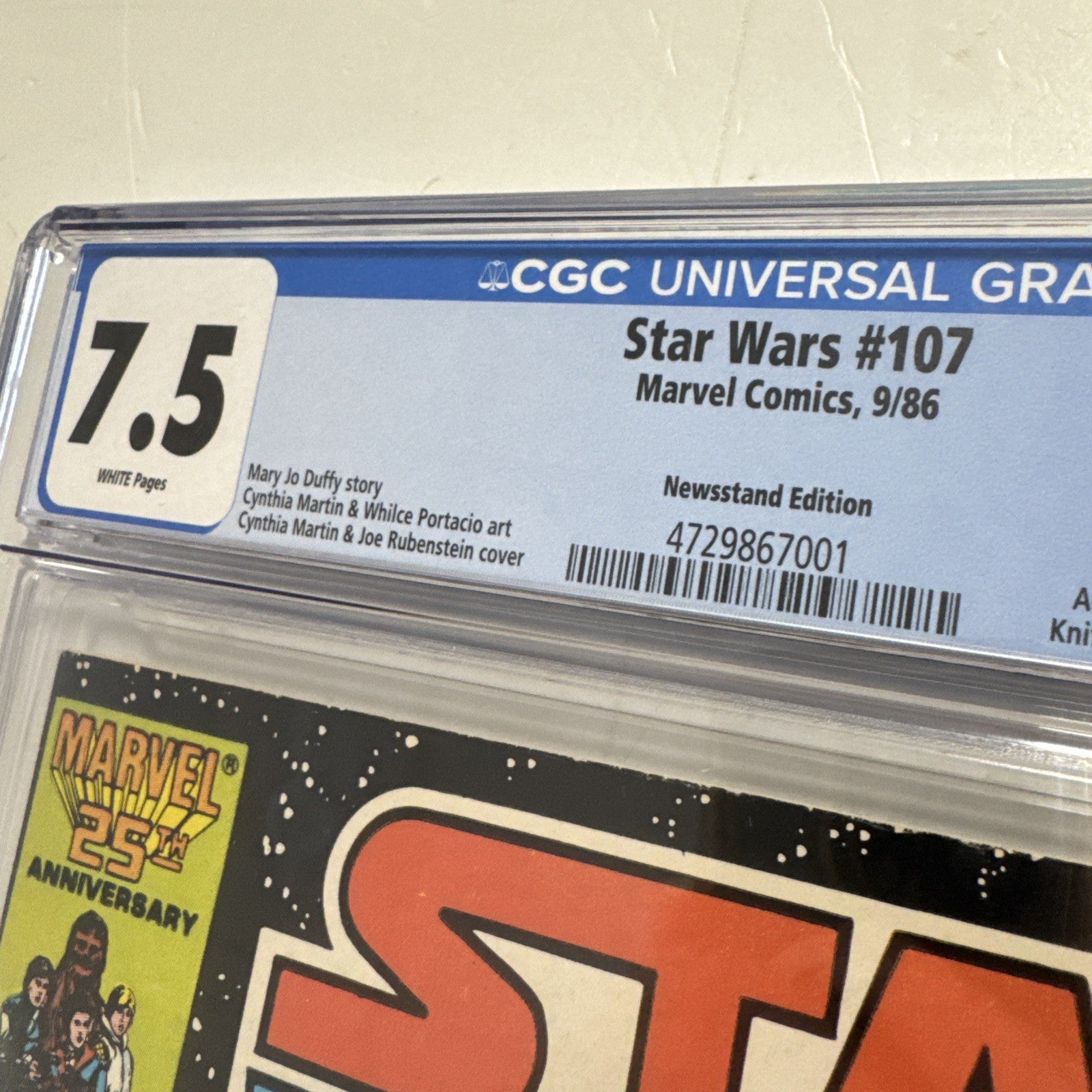 Star Wars #107 1986 CGC 7.5 White Pages Newsstand Last Issue4