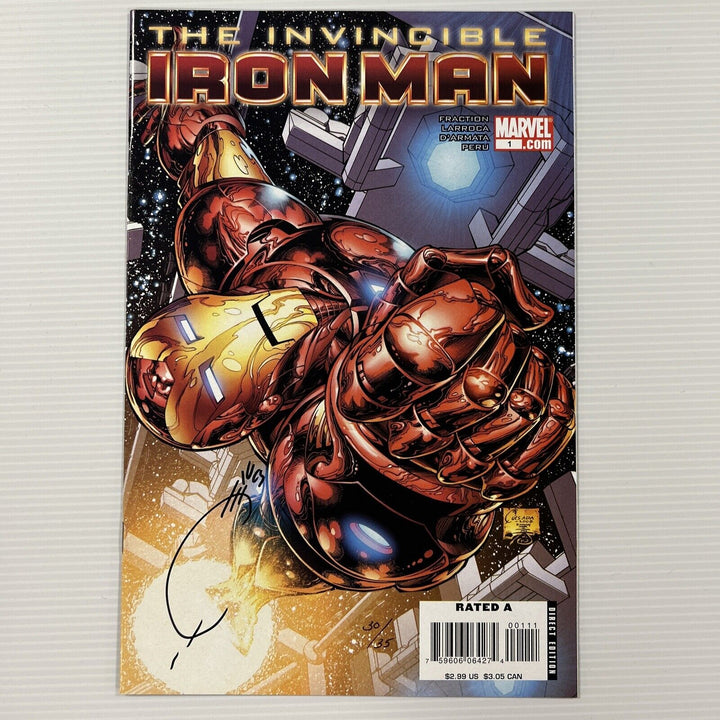 Invincible Iron Man #1 2010 NM Signed Joe Quesada DF CoA 30/35
