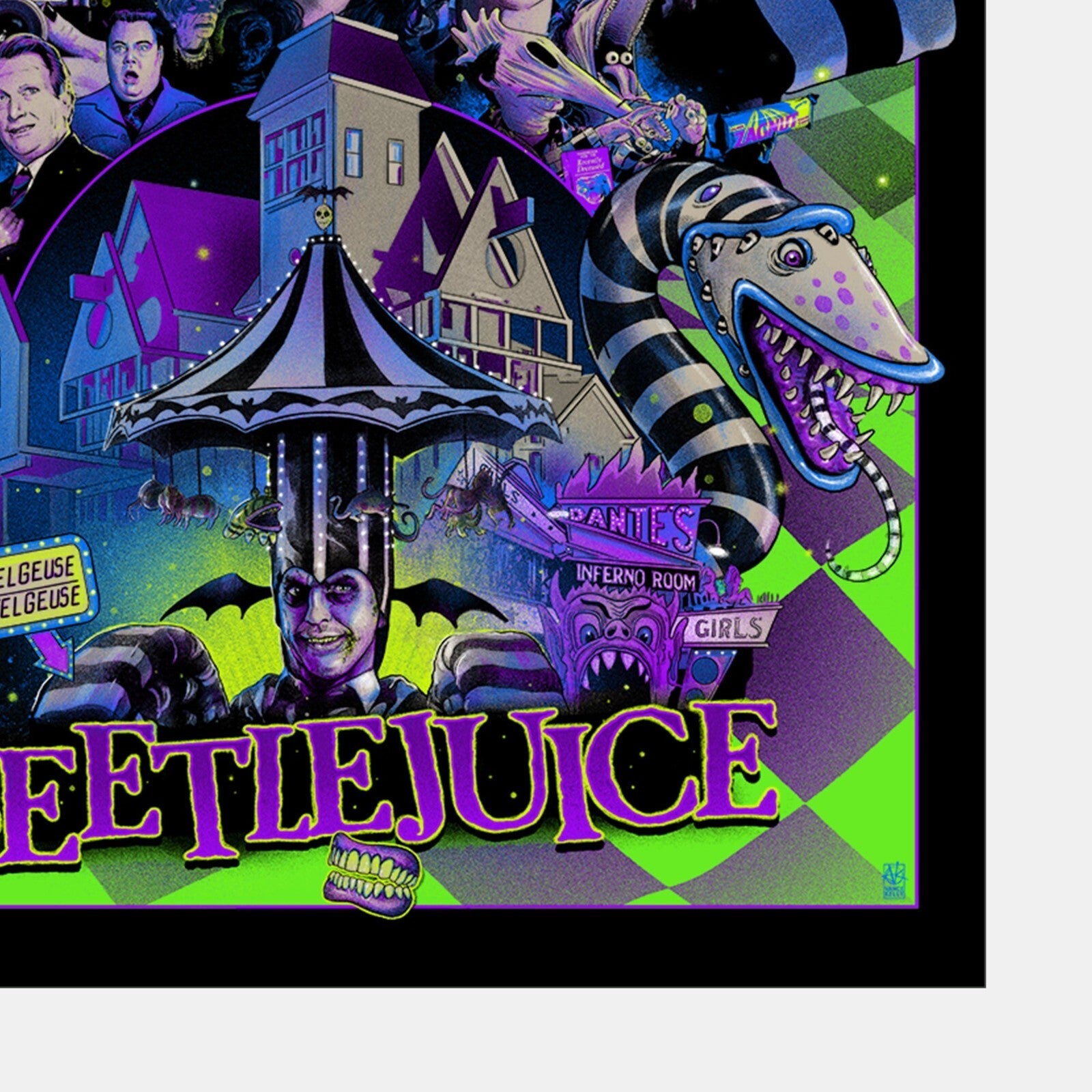 Beetlejuice Alternate Movie Poster by Vance Kelly Fluro Yellow 10/101