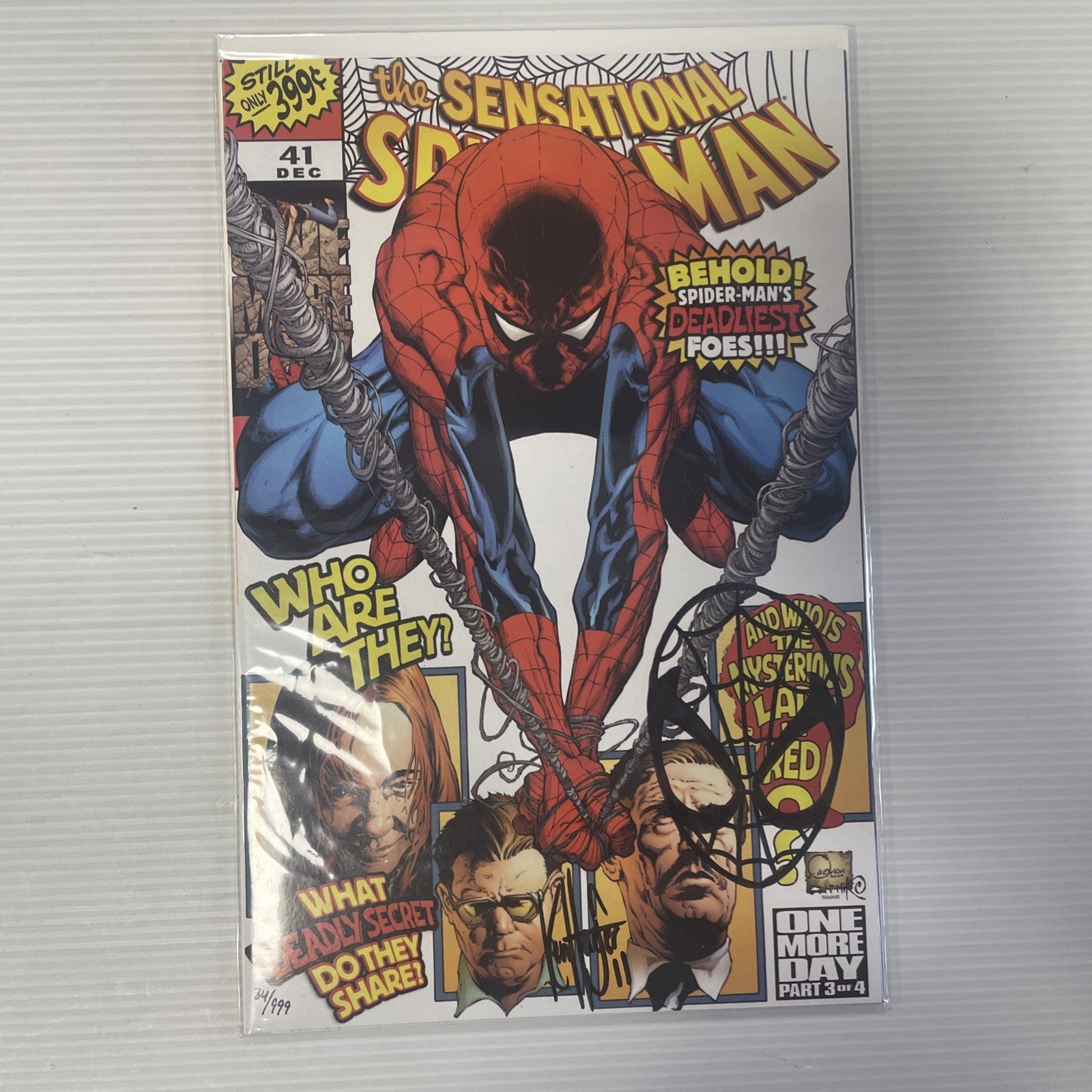 Sensational Spider-Man #41 2007 Sketch on Cover by Ken Haeser DF CoA 34/9990