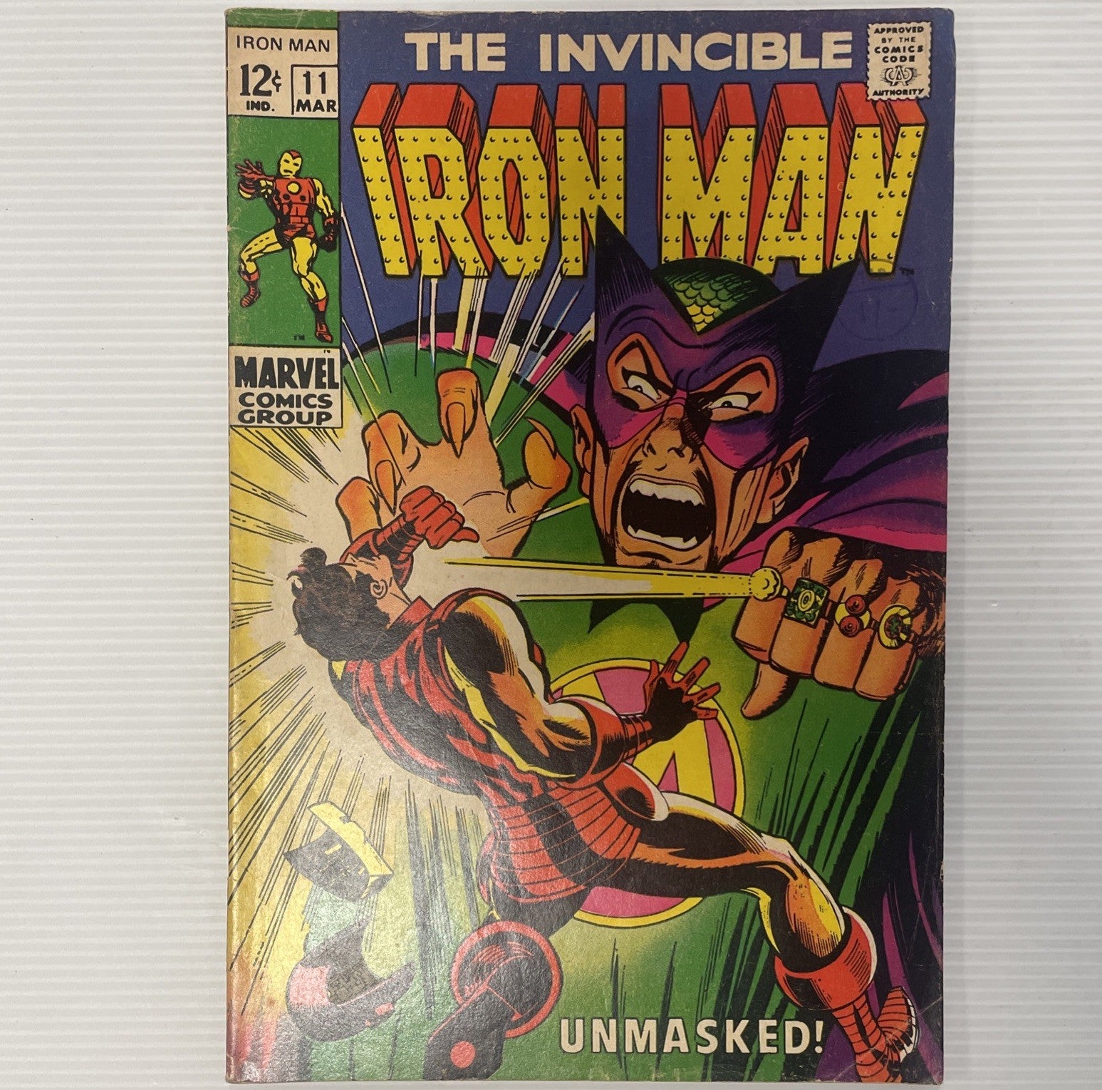 The Invincible Iron Man #11 1969 VG+ Pence Stamp0