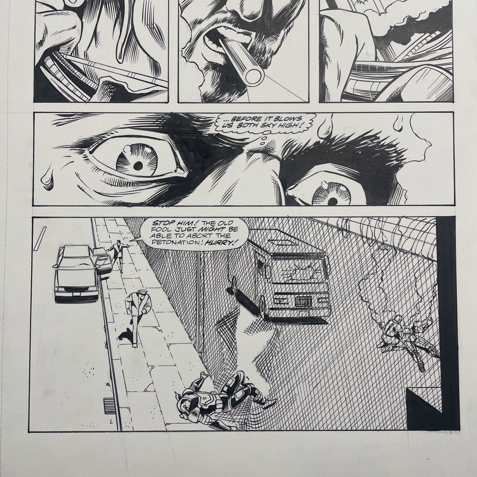 Lee Sullivan Original Art for Marvel's Robocop #15 Page 5 19917
