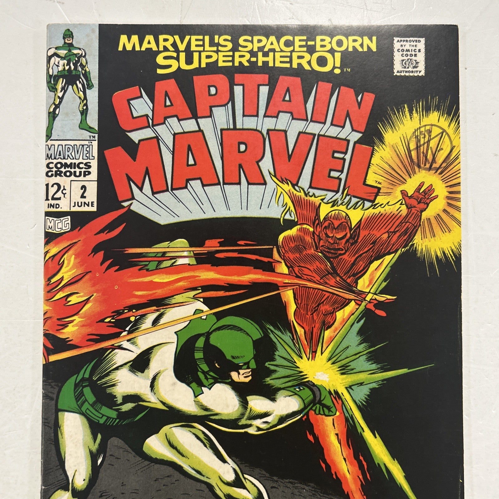 Captain Marvel #2 1968 FN Pence Stamp1