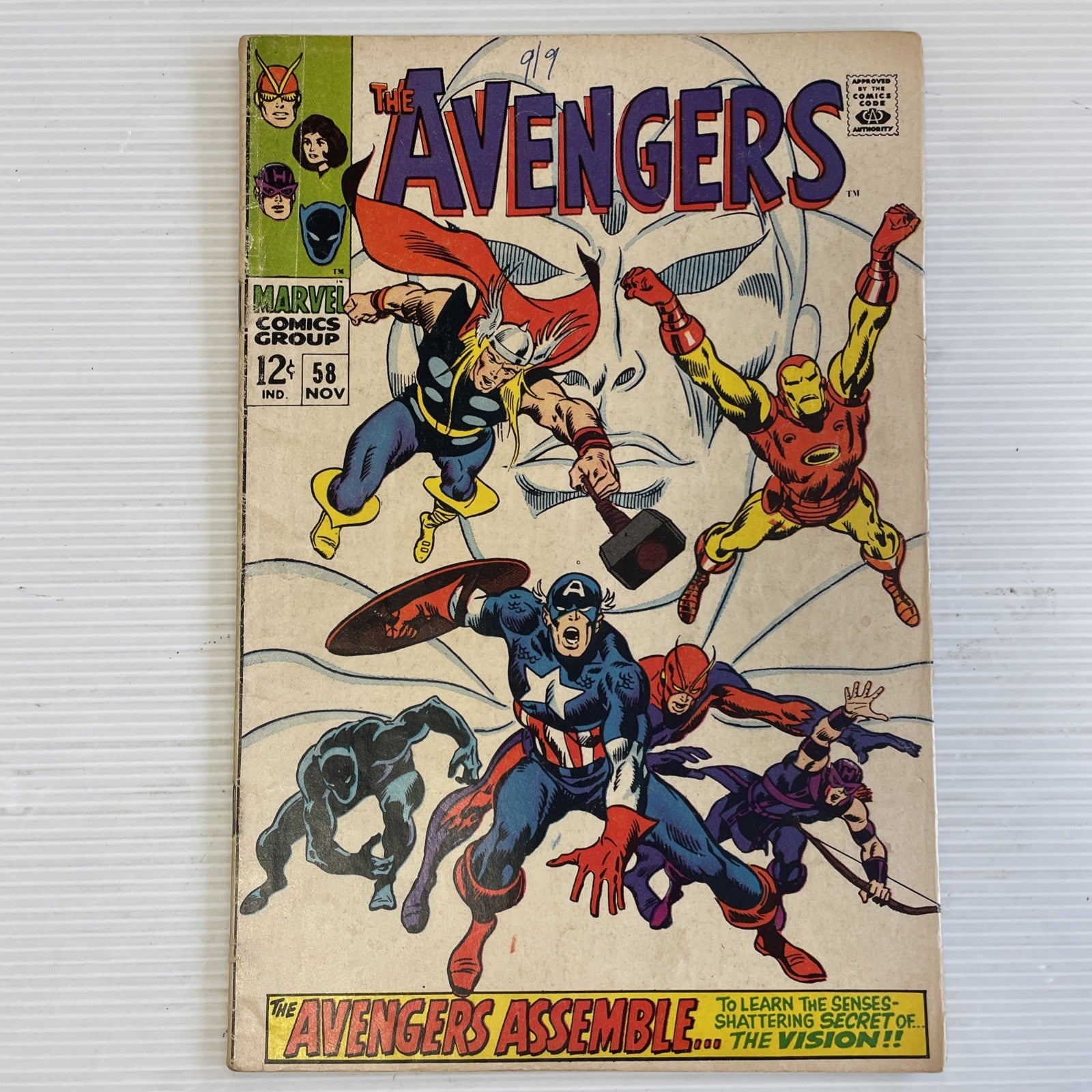 Avengers #58 1968 VG 2nd Appearance and Origin of The Vision **Small amount of p0