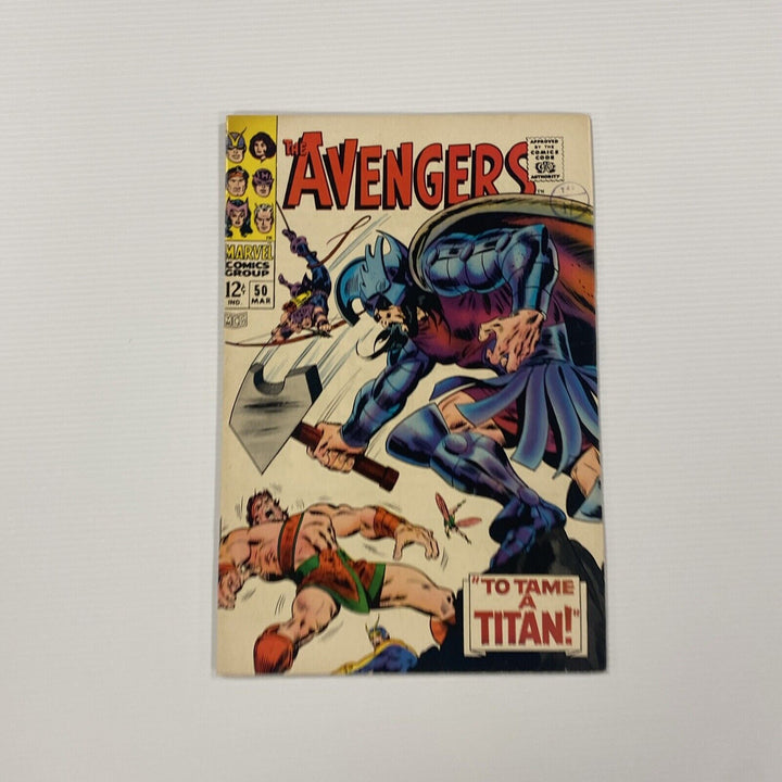 The Avengers #50 1968 FN/VF Hercules quits Avengers Cent Copy Pence Stamp