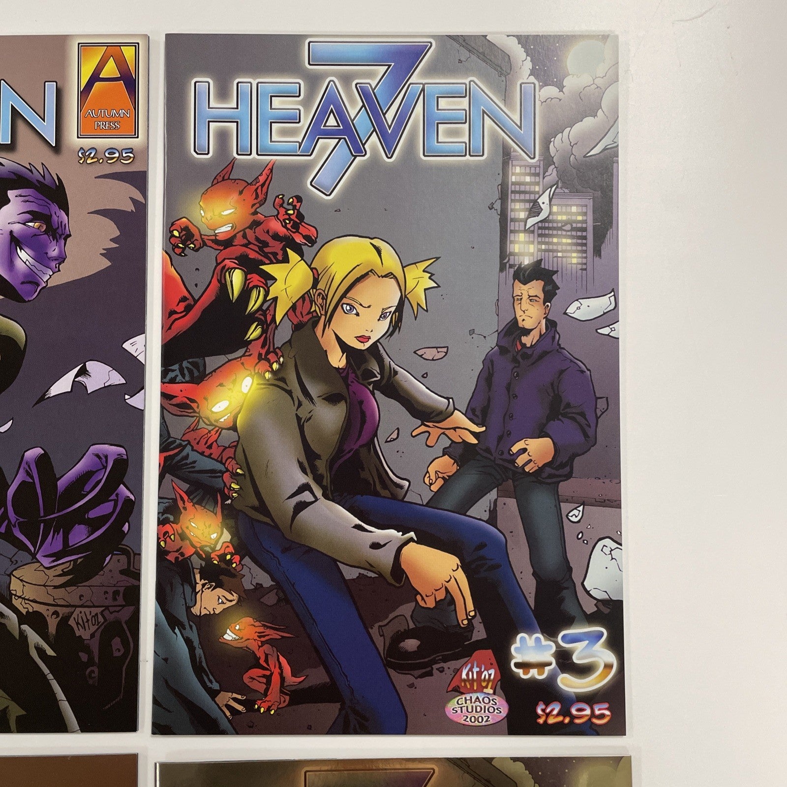 Heaven 7 #1-3 2001 NM Complete Set x2 Regular Covers & Foli Virgin Variants3