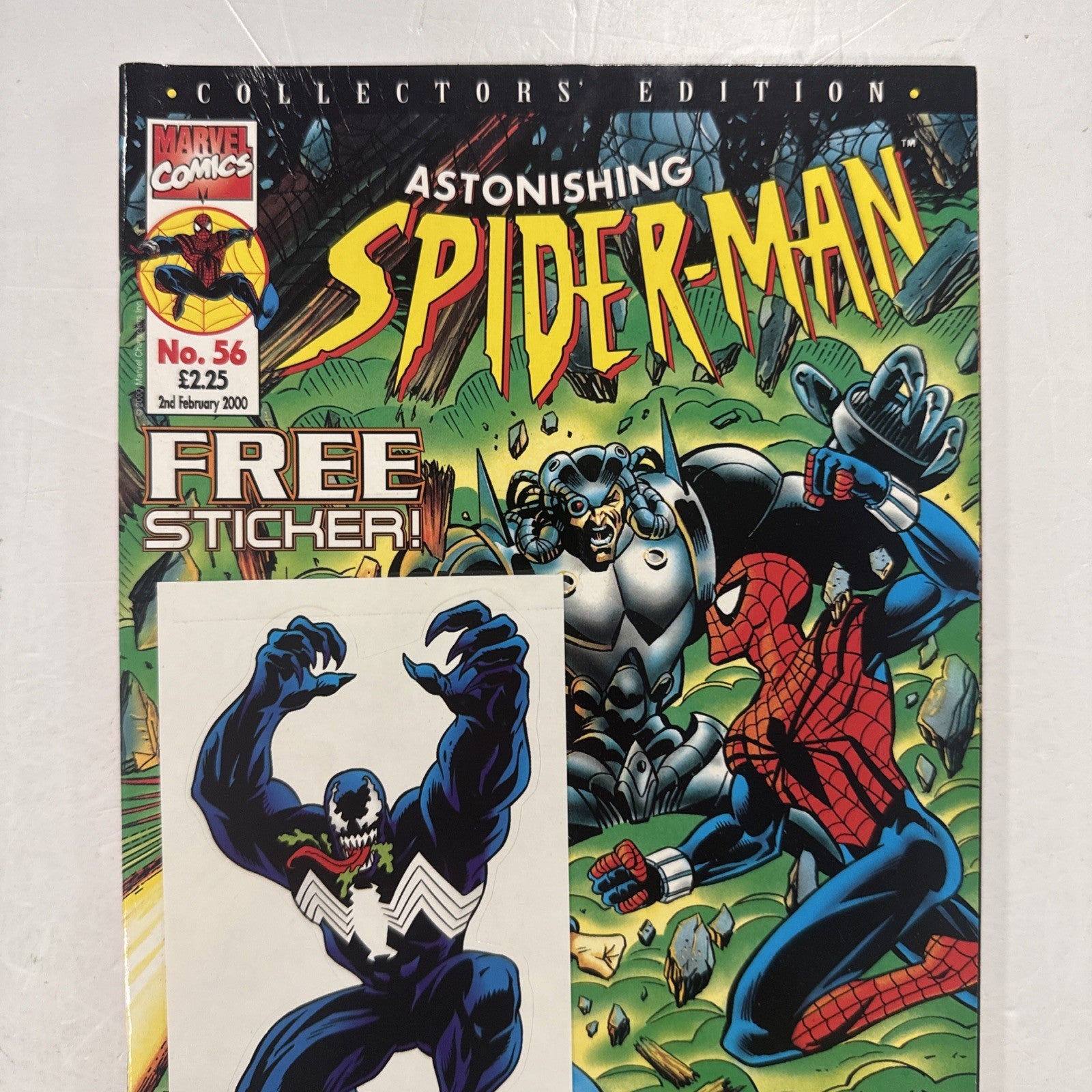 Astonishing Spider-Man #56 2000 VF+ UK Marvel Panini Inc. Free Gift Stickers1