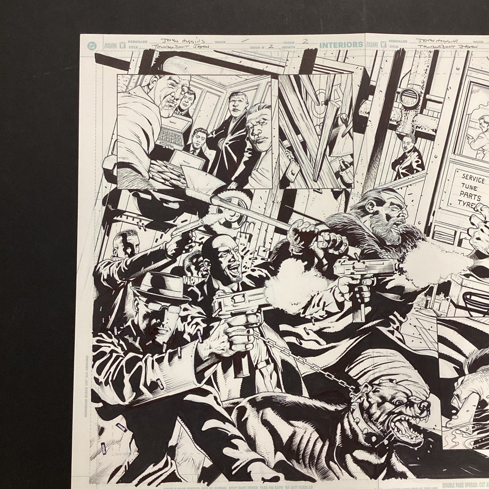 Original Artwork for Thunderbolt Jaxon #2 Page 2&3 Double Page By John Higgins7