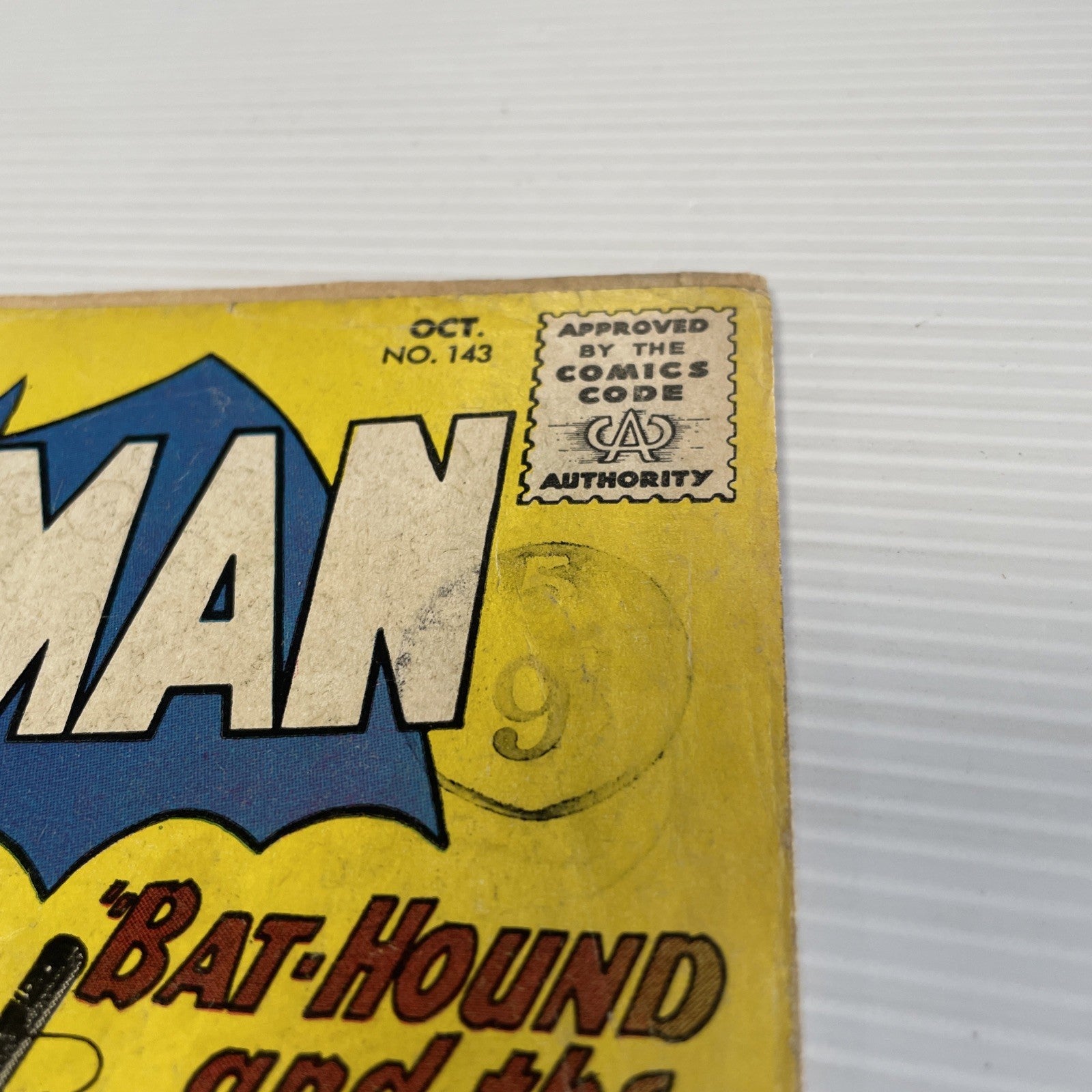 Batman #143 1961 FR 10¢ issue Pence Stamp **Rusted Staples, taped spine11