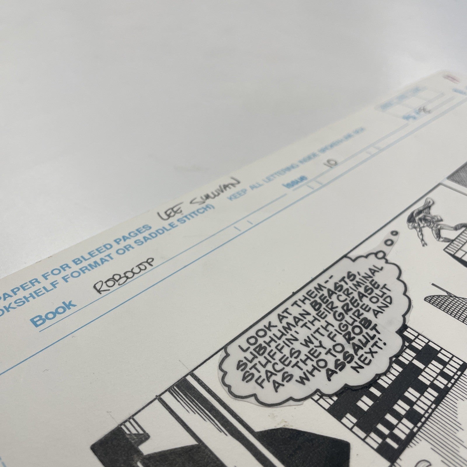 Lee Sullivan Original Art for Marvel's Robocop #10 Page 8 19908