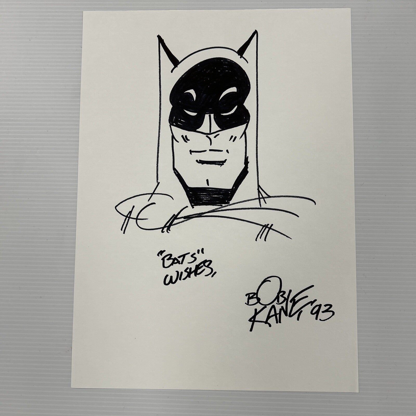 Bob Kane Hand Drawn Original Batman Sketch Art Signed with COA 21x29cm21