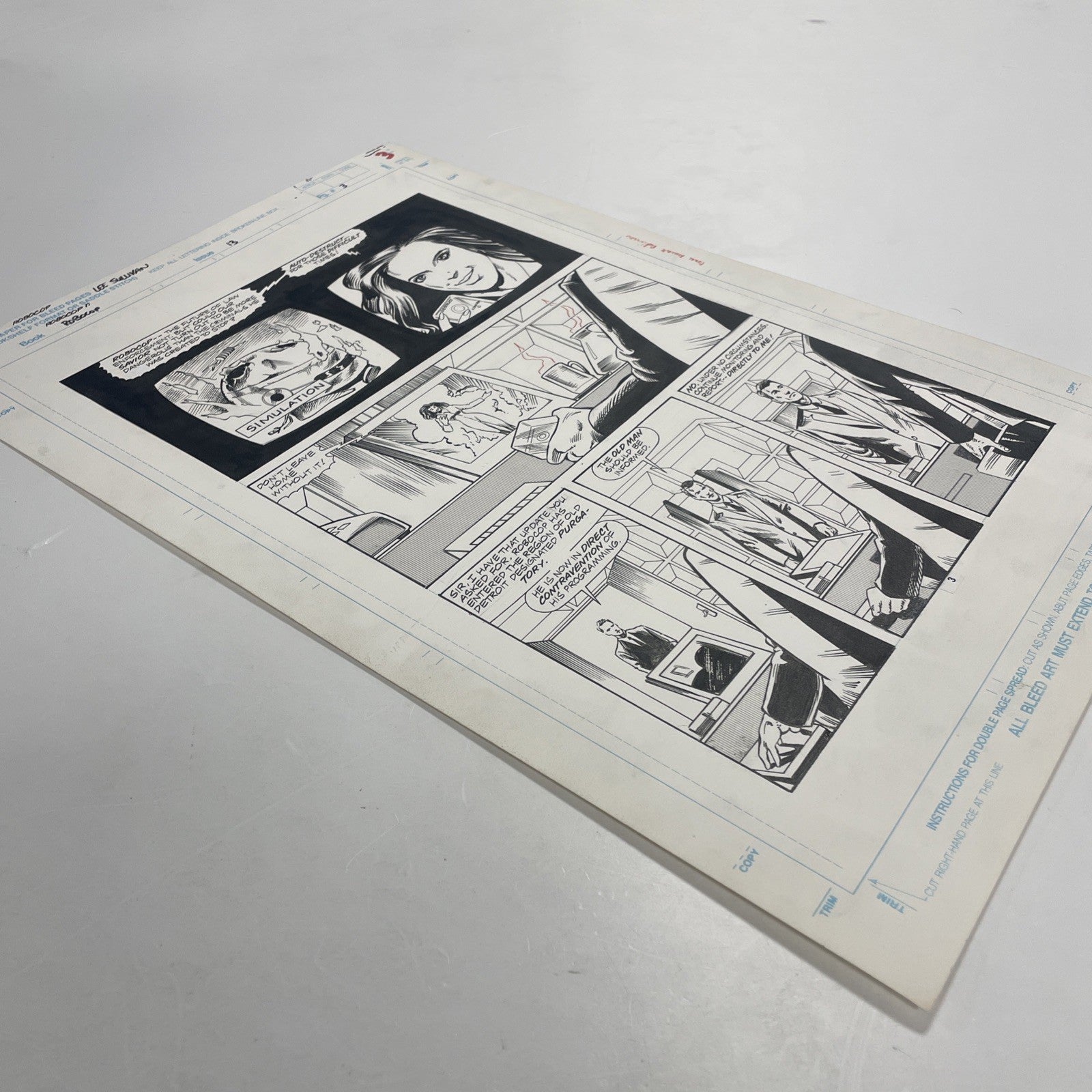 Lee Sullivan Original Art for Marvel's Robocop #13 Page 3 19913