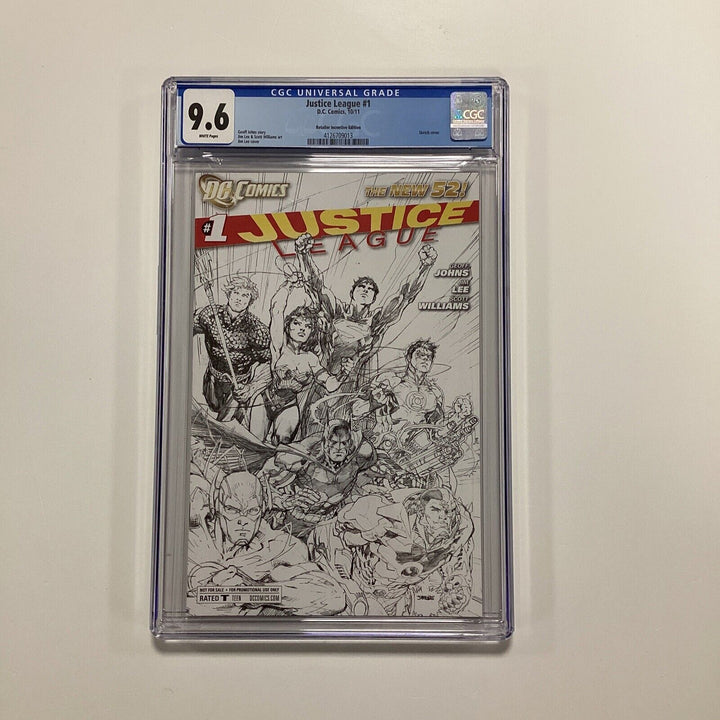 Justice League #1 2011 CGC 9.6 Jim Lee Sketch Retailer Incentive Variant