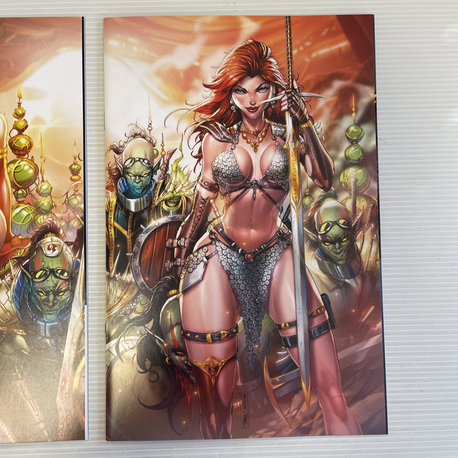 Red Sonja Vampirella #1 #2 2022 NM 616 Jamie Tyndall Virgin Connecting Sky Cover4