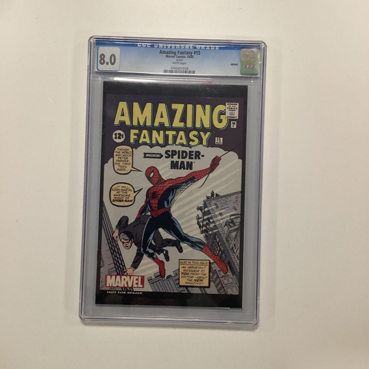 Amazing Fantasy #15 CGC 8.0 2002 Spider-man DVD Box Set Reprint Limited Edition