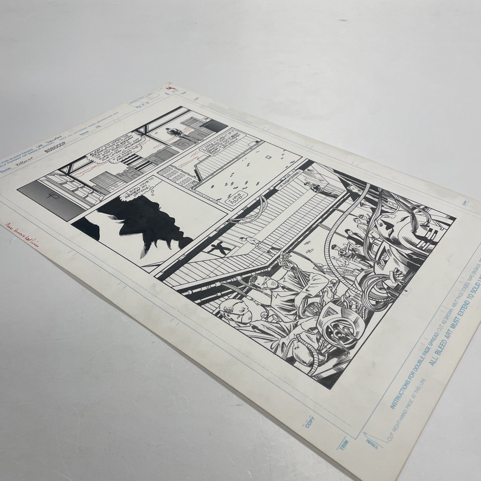 Lee Sullivan Original Art for Marvel's Robocop #13 Page 4 19913