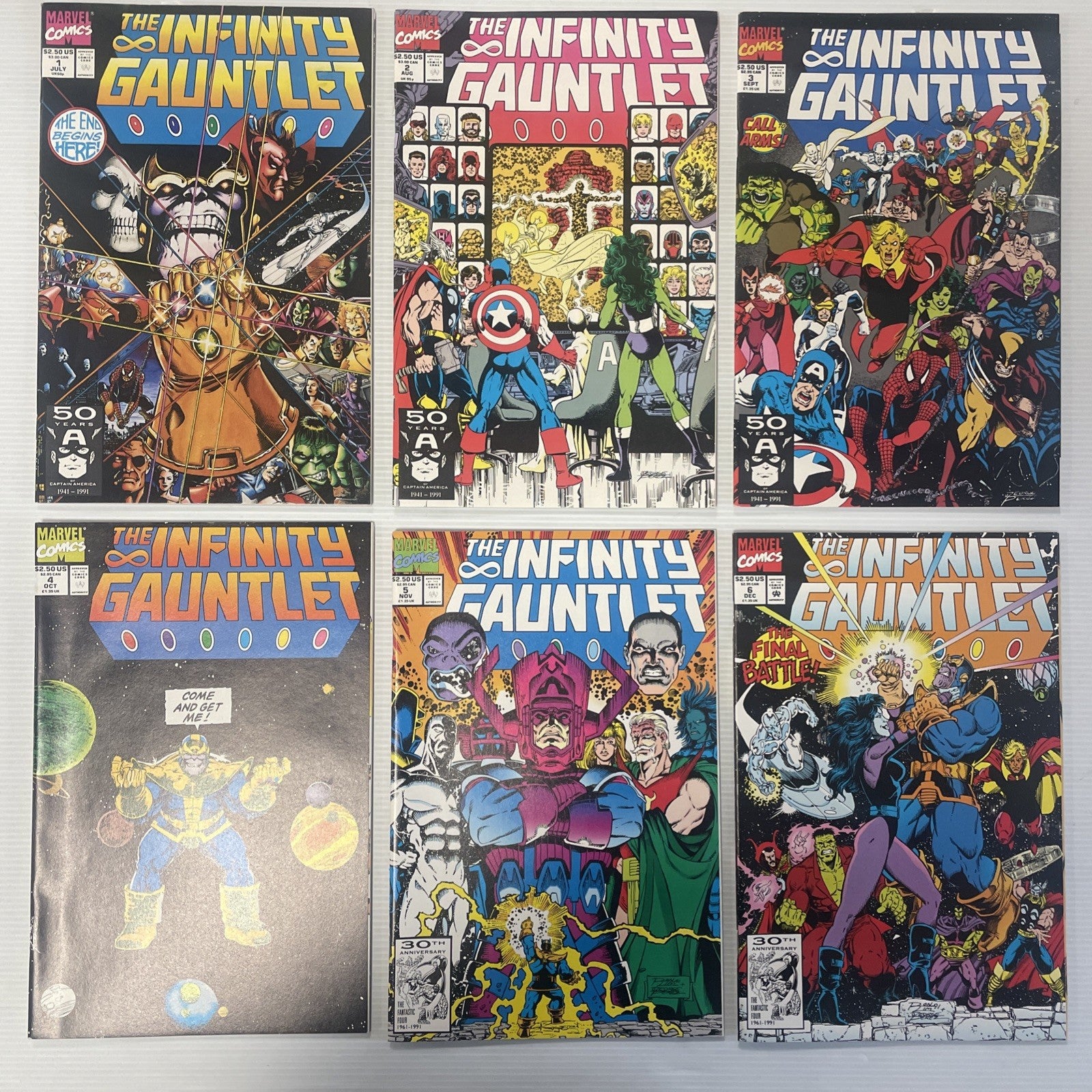 Infinity Gauntlet #1-6 1991 Complete Set High Grade George Perez0