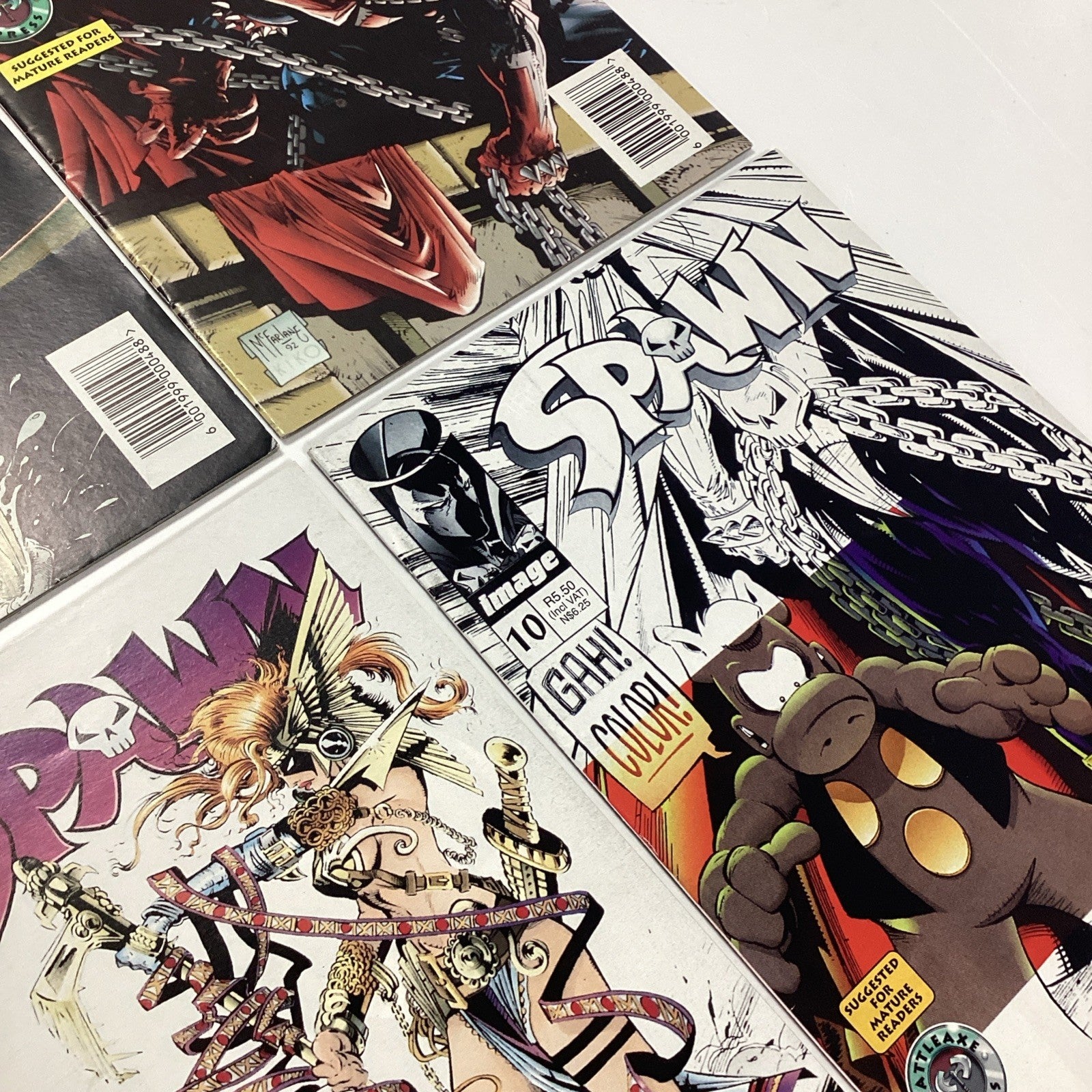 SPAWN  #1-10 VF RSA Variants Battleaxe Press Scarce South African Reprints 199521